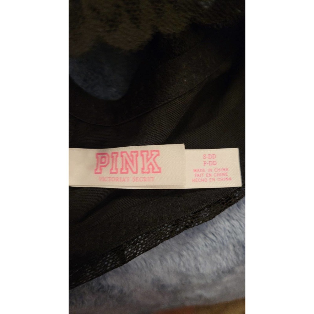 Victoria's Secret Pink Black Lace Bralette Sz. Small DD - Picture 5 of 6